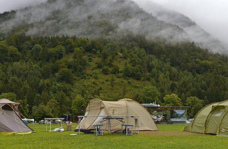 camping, tent, mountains